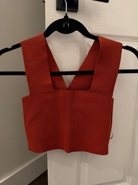 A.L.C. Rust Square-Neck Crop Top